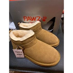 New Girls Pawz by BearPaw Pretty Short Hickory Brown Boots Size 2 New